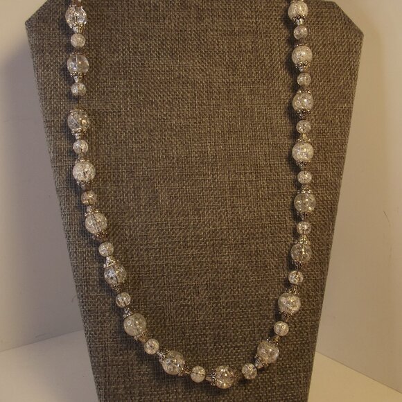 Crackle Glass Beaded Necklace - Picture 1 of 6